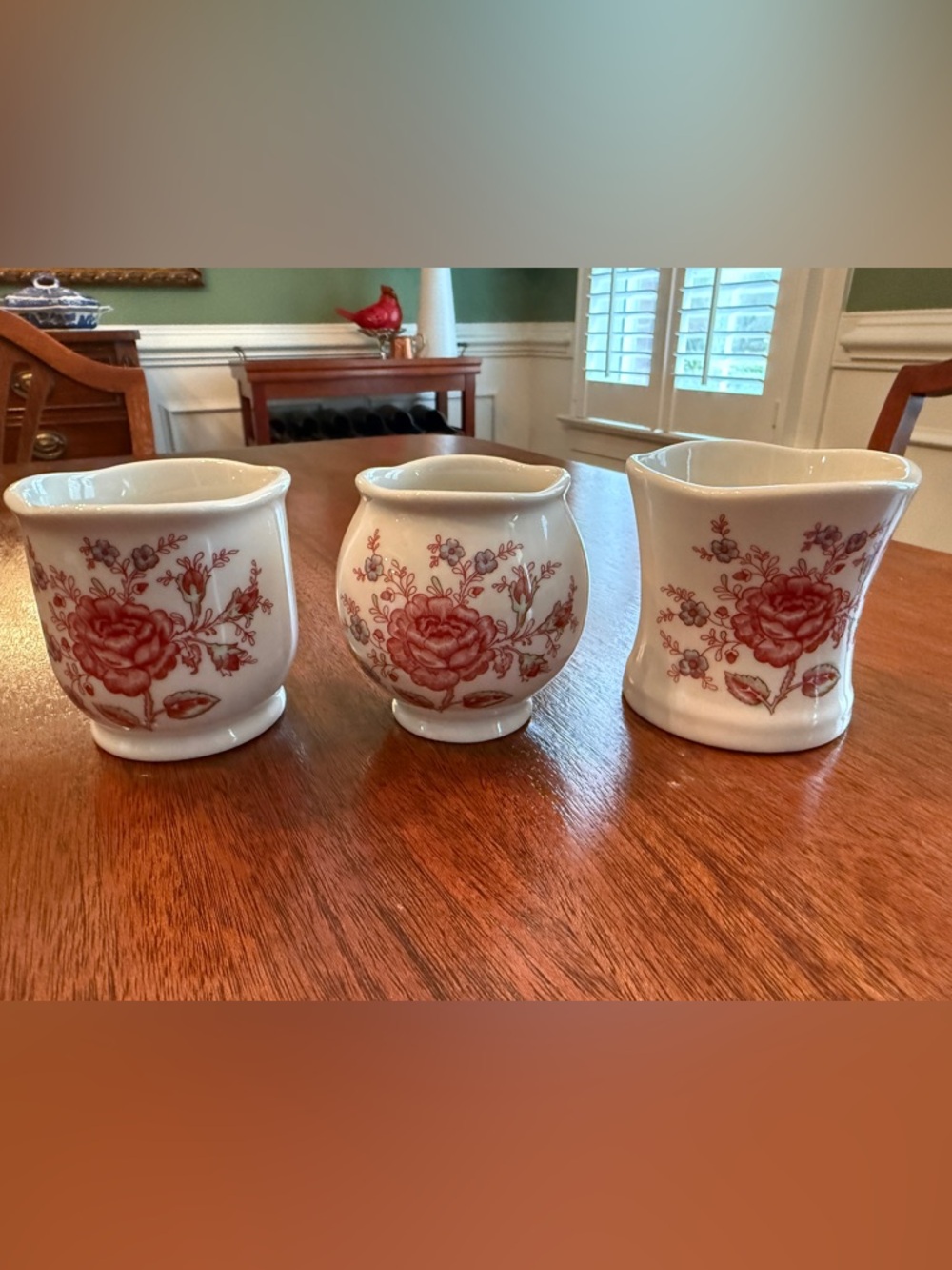Johnson Brothers Rose Chintz Pink Ceramic Votive Set of 3 Cottage Core Farmhouse